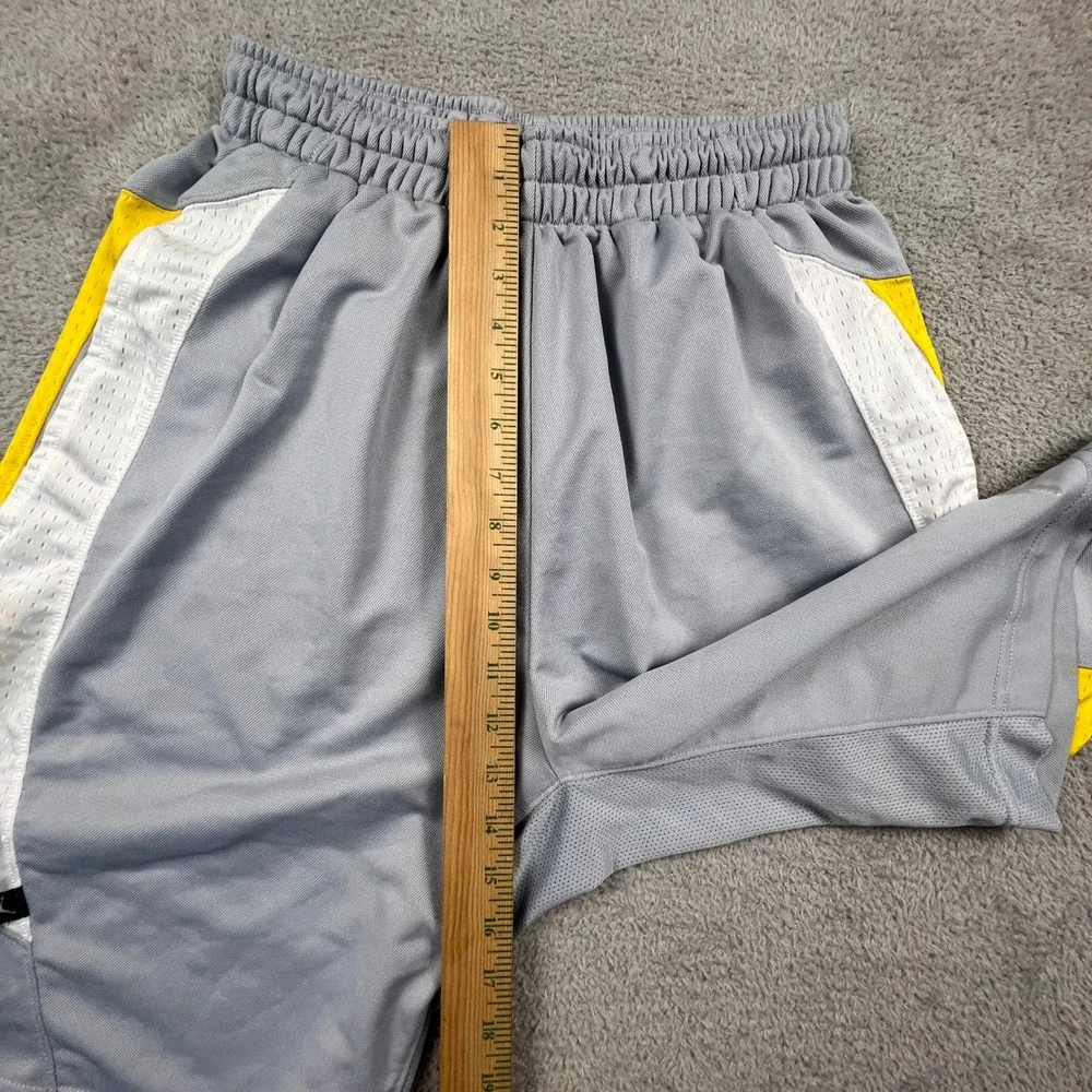 Jordan Basketball Shorts Mens Medium Grey Yellow‎ Dri-FIT Athletic Jumpman 10